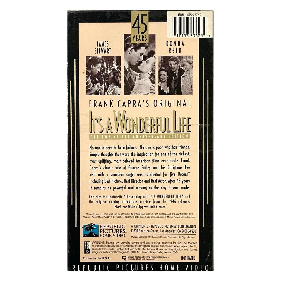 It’s A Wonderful Life (VHS, 1946) 45th Anniversary Edition - NEW SEALED - Image 3 of 4