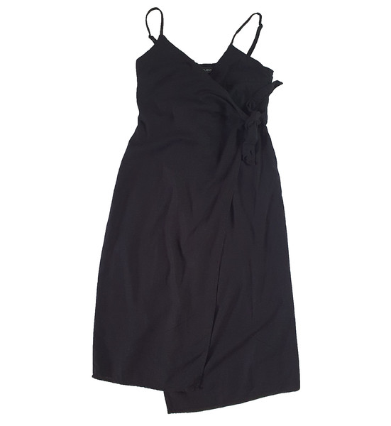 Glassons Black Sleeveless Wrap Dress V-Neck Cami Style Casual Womens Size 8