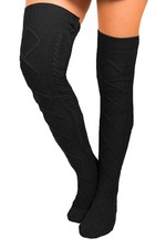 Women's Cable Knit KneeHigh Winter Boot Socks Extra Long Thigh Leg Warmers