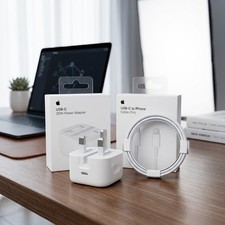 Apple 20W USB‑C PD Fast Charger UK Plug With Cable For iPhone 14 13 12 11 XR XS