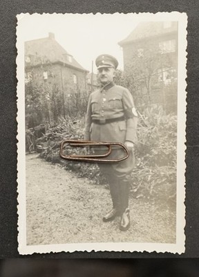 S Foto Wk2 Portrait Polizei Offizier 1933 Duisburg Beschrieben Name Haus Mütze