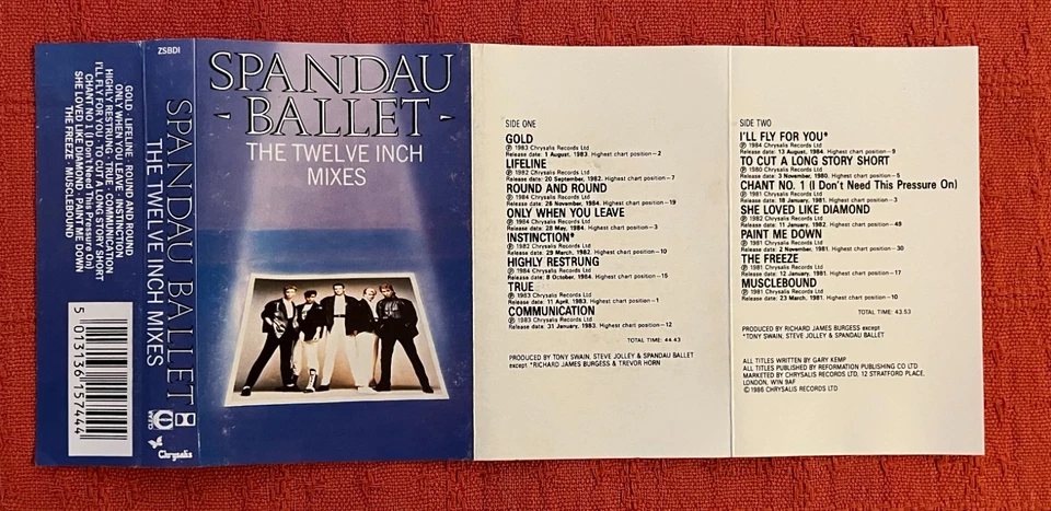 SPANDAU BALLET - CHROME CASSETTE TAPE - THE TWELVE INCH MIXES Foto 4 de 4