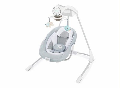 Ingenuity Infant Baby Swing Gray/White w/ Toy Bar, Music, Multi-Position