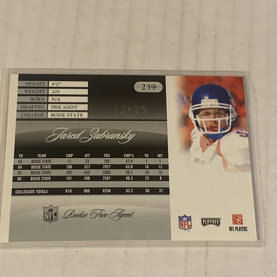 2007 Playoff Prestige Jared Zabransky Rookie Xtra Points Parallel #12/25 - Image 2 of 2