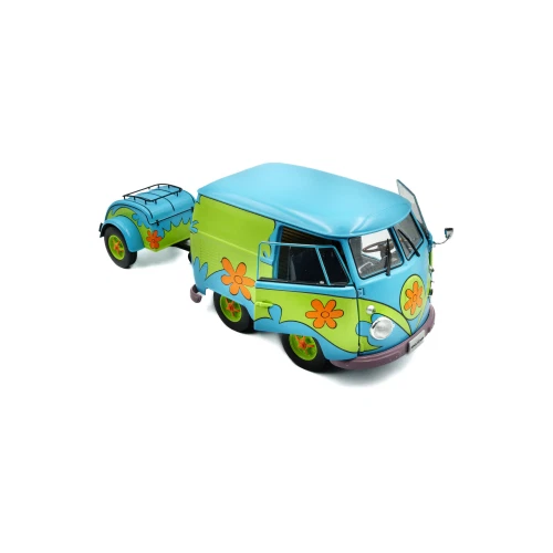VOLKSWAGEN T1 VAN KOOL COMBI "GHOSTHUNTERS" WITH TRAILER 1950-2024 1:18 Solido M - Immagine 4 di 4
