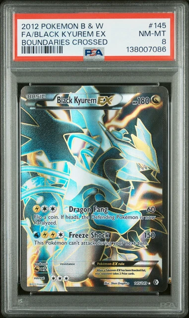 PSA 8 Black Kyurem EX Full Art Black White Boundaries Crossed 145/149 Pokemon