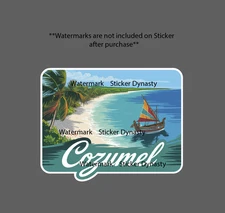 Cozumel Sticker Waterproof Decal Mexico Beach Travel Vacation Waves Gift NEW