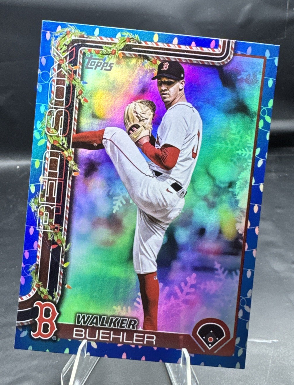 2025 Topps Holiday Baseball Walker Buehler Blue Metallic Holiday Lights #H197