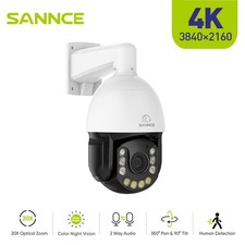 SANNCE 8MP POE Security IP Camera PTZ 20x Zoom Two Way Audio Color Night Vision