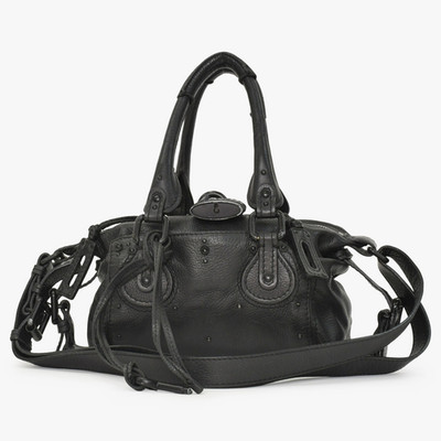 Chloe Mini Paddington schwarz Leder 2-Wege Schulter Handtasche Vorhängeschloss