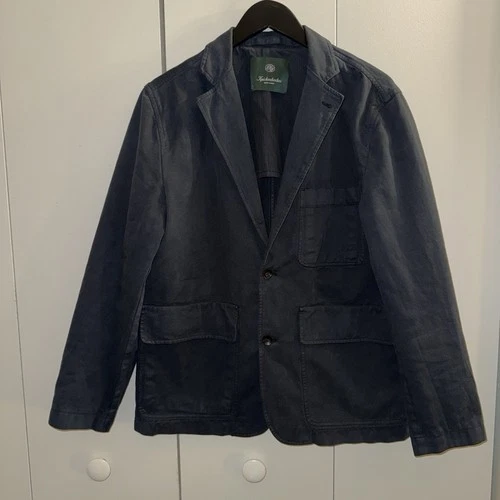 Knickerbocker New York navy chore blazer. Made in Portugal 100% Cotton. - product listing photo