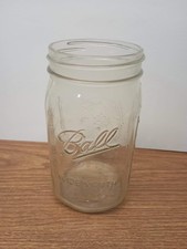 Vintage Ball Wide Mouth Mason Jar Clear Glass 16oz Pint Canning Storage Fruit