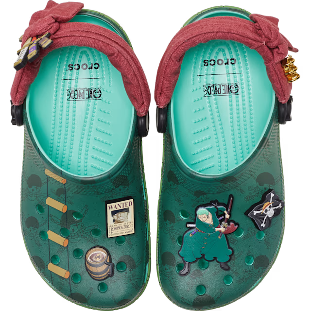 One Piece x Crocs Classic Clogs Zoro green red 212953-90H Size W10