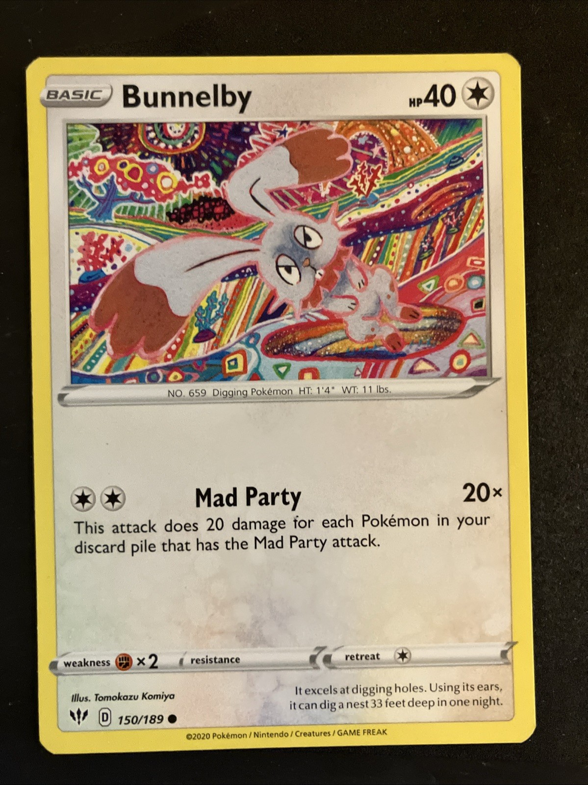 Pokemon -Bunnelby - Darkness Ablaze - Card 150/189