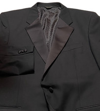 Tuxedo Jacket by Martino Uomo Moda Black Satin Trim Size 44R Excellent Condition