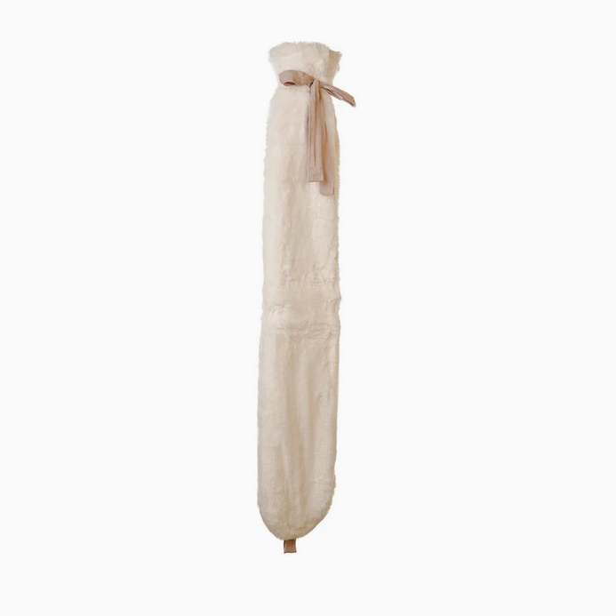 Upper Canada Aroma Home 2L Faux Fur Long Hot Water Bottle - White/Beige