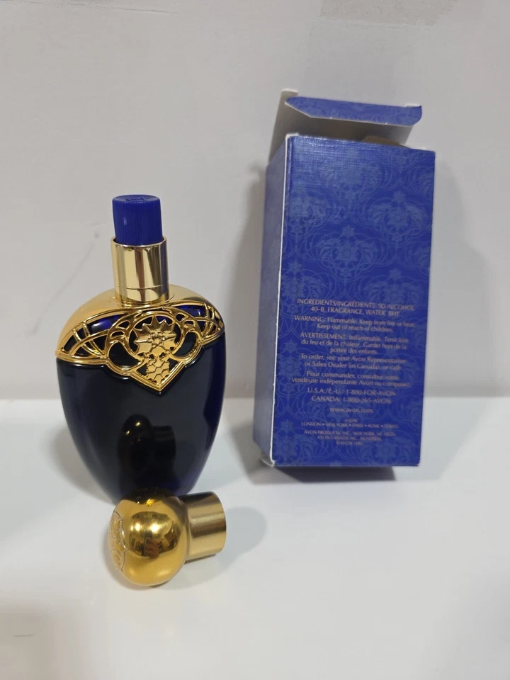 Vintage ~ MESMERIZE for Her da Avon ~ Perfume Spray Colônia ~ 1,7 oz ~ Azul/Dourado - Imagem 4 de 4