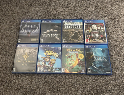 PS4 8 GAME LOT A HAT IN TIME DAYS GONE PREY THIEF RAYMAN READ DESCRIPTION