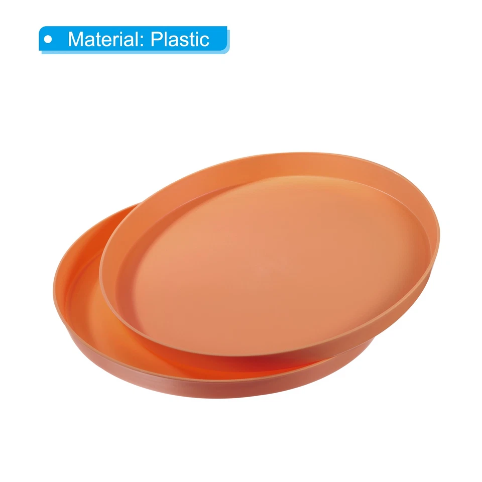 Bandejas redondas para servir restaurante de 14" x 1", paquete de 2 bandejas para servicio de alimentos, naranja Foto 4 de 4