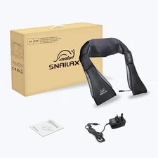 Shiatsu Back Neck Shoulder Massager with Heat 3D Deep Tissue Kneading - Snailax