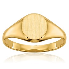 10K Solid Yellow Gold Custom Engraved Signet Ring