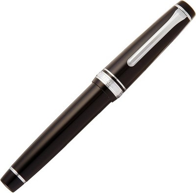 #0036 オーバーホール済み 万年筆 SAILOR ロング 象嵌 21k Sailor Pro Gear Fountain Pen Silver 21K Bicolor MF Nib 11-2037-320