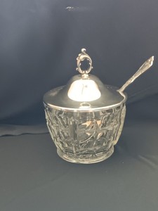 Vanessa Francesca compote bowl plated silver lid spoon 1965 discontinued