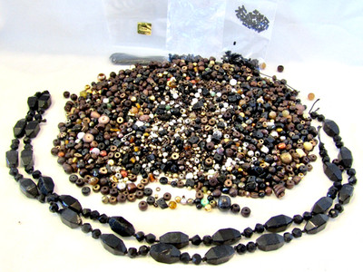 Beads for Jewelry Making - Brown Mix w/Wood, Stone & Glass - ALL SORTS OF BEADS!