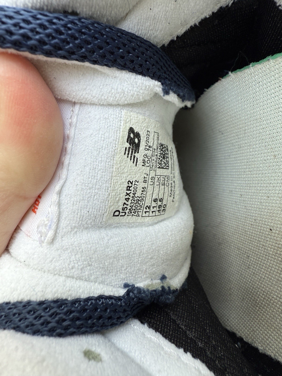 New Balance 574 'Navy Orange Yellow' Men’s Sneakers Size 12M thumbnail 7