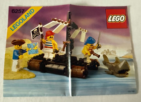 VINTAGE (1989) LEGO PIRATE #6257 CASTAWAY'S RAFT ~ 100% COMPLETE w/Manual