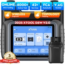 XTOOL D8W V2.0 Auto All System Diagnostic Scanner E.CU Coding Key Program FCA