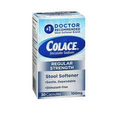 Colace Docusate Sodium Stool Softener Laxative Capsules 100 mg Count of 30 By Co