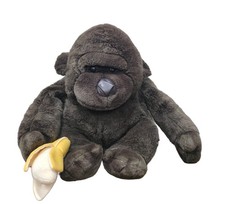 Vtg Gorilla With Banana Plush Monkey 15" X 12"