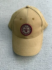 Maker's Mark Whiskey Hat Cap Tan Denim Adjustable Leather Strapback Since 1953