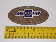 Rare 1928 Chevrolet Car Radiator Emblem Badge Logo Oval Bowtie