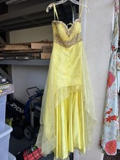 Mori Lee by Madeline Gardner Yellow Beaded Rhinestone Prom Ballgown 34
