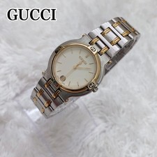 GUCCI 9000M Date Watch Cream Dial New Battery