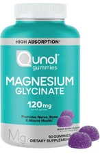 Qunol Magnesium Gummies for Adults, 200Mg Magnesium Citrate High Absorption 90CT