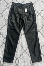 NWT Old Navy Black High-Rise OG Straight Faux Leather Pants Womens Size 2
