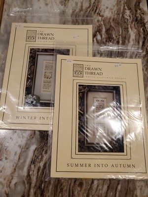Lot Of 2 The Drawn Thread Cross Stitch Kits - Seasons Theme