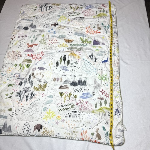 Anthropologie Katie Vernon Wilderness Map Baby Quilt Comforter Blanket Outdoor - Afbeelding 9 van 14