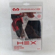 McDavid HEX Leg Sleeves 6446 Protective Pads Pair Small Black New