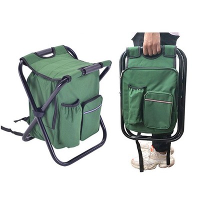 Folding Backpack Stool High Capacity Thickened Oxford Cloth Tool Bag Chair C SET