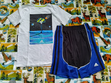 adidas Kids Lot 2 PCS BASKETBALL Outfit Tee T-Shirt Shorts Size XL Youth Boys