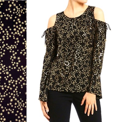 black and gold cold shoulder top