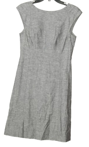 Banana Republic Women’s Dress 6 Gray A Line Sleeveless Lined Linen Cotton