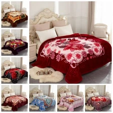 Queen King Fleece Blanket Plush Rachel 2Ply Reversible Heavy Bed Blanket 5-10lbs