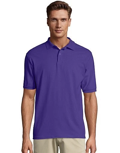 Hanes Golf Tee Men's Polo Shirt Cotton-Blend EcoSmart Jersey Men's Sport Comfort