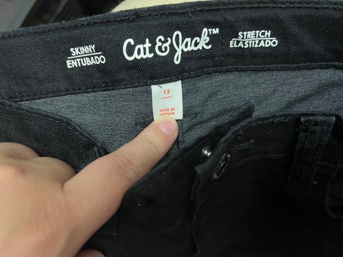 Cat & Jack Size 12 Skinny Ultimate Stretch Jeans Girls Black (26x25) - Picture 3 of 4