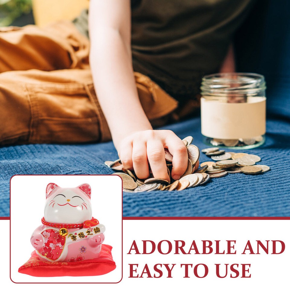 Cat Piggy Bank Luck Cat Coin Bank Cute Cat Shaped Money Pot eBay